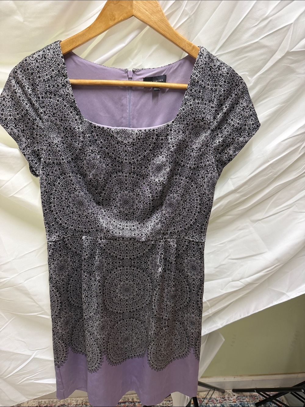 The Limited Lavender and Black Mini Dress